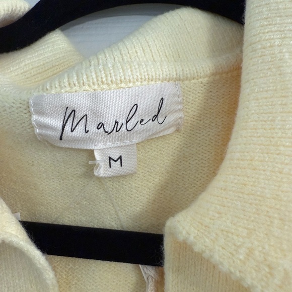 Marled Light Yellow Women’s Collard Shirt - Size M - Picture 2 of 6